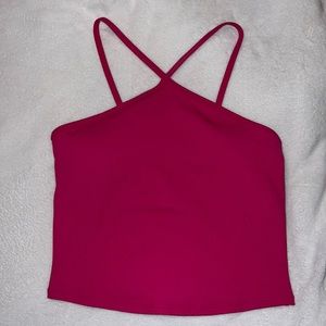 Alo - Goddess Ribbed Cross Crop Top
